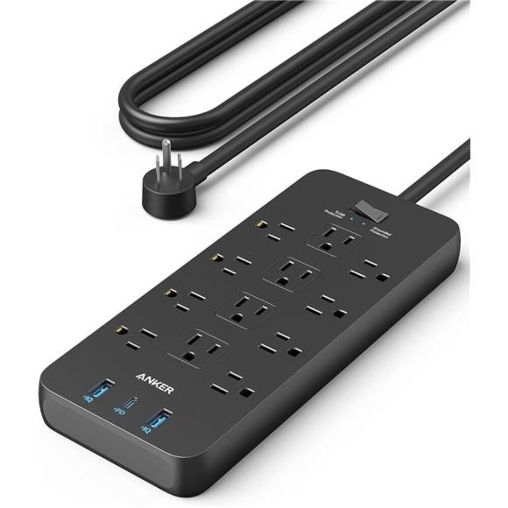 Surge Protector Power Strip (2100J), Anker 12 Outlets with 1 USB C and 2 USB